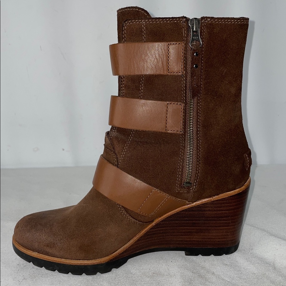 SOREL AFTER HOURS WEDGE BOOT IN BROWN SUEDE FTL-10-274 - Picture 8 of 11